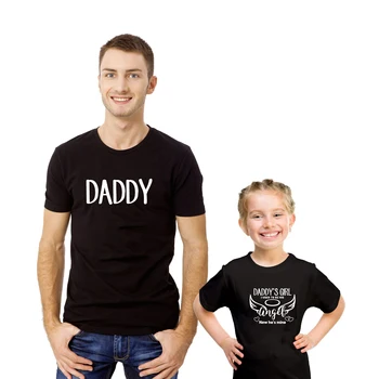 Otecko a otecka Anjel Letné Rodinné Zodpovedajúce Oblečenie Otec, Dcéra, Baby, Dievčatá Chlapec Dieťa Krátky Rukáv T-shirt Horúce Módne Predaj