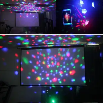 Farebné Aktivované Zvukom Disco Ball LED Fáze Svetlá 3W RGB Laser Projektor Svetlo Lampy Vianočný Večierok Dodávky Deti Darček