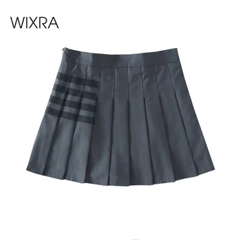 Wixra Dámske Skladaný Sukne Vysoký Pás Preppy Sladké Mini Sukne Streetwear Pre Dámy Jar Leto