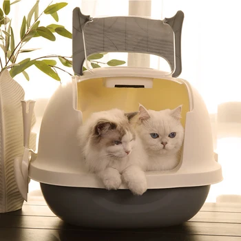 Úplne Uzavretý Mačka debničky Mačky wc veľké Pet Bedpan Wc Anti-splash Kitty Dome Plastové Boxs Dodávky