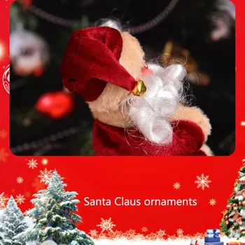 25 cm Santa Claus Sedí Doll House Vianočný Darček Hračky Flanelové Okno, Stôl Dekorácie na Vianočný Darček, Vianočné Veci A