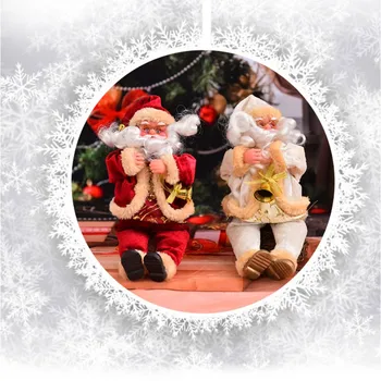 25 cm Santa Claus Sedí Doll House Vianočný Darček Hračky Flanelové Okno, Stôl Dekorácie na Vianočný Darček, Vianočné Veci A