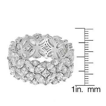 Vecalon Kvet tvar Sľub Prsteň 925 sterling silver 5A Zirkón Cz Zásnubné prstene pre ženy, Mužov, Šperky Darček