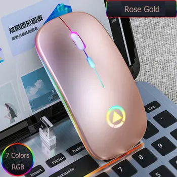Silver Eagle A2 7-farebný podsvietený tichý myš pre domáce kancelárie hry silent dobíjacia bezdrôtová myš príslušenstvo k počítačom