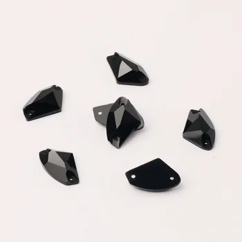 K9 Krištáľové Zrkadlo Kamienkami Kamienkami zmiešané tvar black Jet sklo Ploché späť šiť na kamienkami diy oblečenie Odev Dekorácie