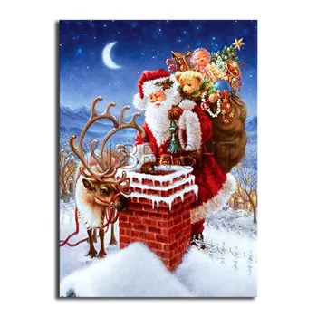 5D Diamond Maľovanie Santa Claus Cross Stitch Jeleň Balíčky Plné Námestie Diamond Výšivky, Vianočné Mesiac Domáce Dekorácie YH