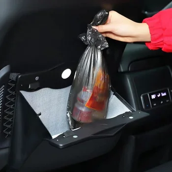 Auto Odpadky Taška Kožené Koša autosedačky Späť Zavesenie Skladovanie Taška LED Skrýva Skladacie Organizátor Odpadky Bin Príslušenstvo
