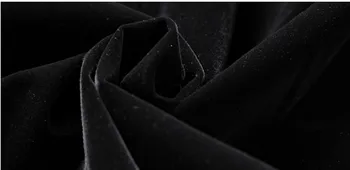 Plus Veľkosť Čierne Zamatové Šaty 2020 Jarné Oblečenie Žien Vintage Dlhé Rukávy Zlato Tlačidlo Vrecku Dámy Úrad Bežné Župan Dresse