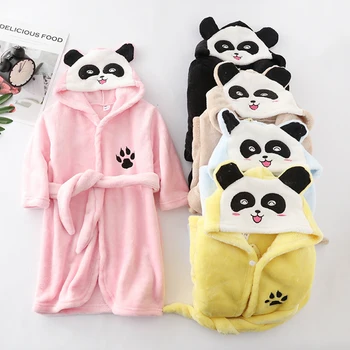 Dieťa župan oblečenie panda cartoon pyžamo Deti sleepwear Oblečenie pre dievča, dieťa Chlapec vaňa dievčatá oblečenie 2 do 8 rokov