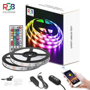ColorRGB, LED Svetelné Pásy, Hudby Synchronizované Farebné Meniace RGB5050 ,Phone Diaľkové Ovládanie , LED Svetelné Lano 6M 12M 15M