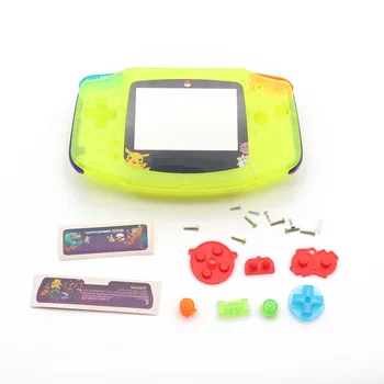 Celý Set Bývanie Shell W/ Color Gumové Podložky Tlačidlo Obrazovky Objektív Stick Štítok Skrutky pre Game Boy Advance GBA Konzoly