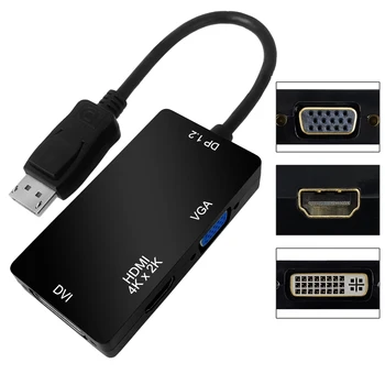 Displayport multi-port kábel adaptéra DP 1.2 Displayport na HDMI 4K VGA DVI adaptér pre HP Dell, Lenovo Asus Notebook PC