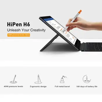 CHUWI HiPen H6 4096 Tlakové Úrovne Citlivosti, Kovové Telo Stylus Pen pre Ubook Pro / Nových UBOOK / Nových Hi10 X / Hi10 XR (WMC0273