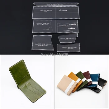 DIY kožené plavidlá peňaženky karty držiteľa acyklické šablóny transparentné vzor šablóny