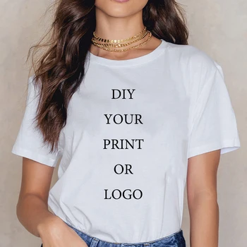 Populárne VLASTNÝ TEXT T-shirts O-Krku dámske tričko DIY Fotografiu, Logo Značky Pohodlné Jar Leto Vlastnú Tlač Tričko