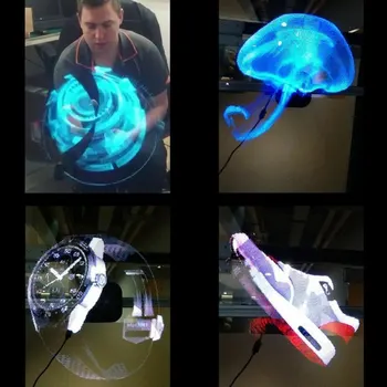 WiFi 3D Hologram Projektor Ventilátor, Ovládanie Holografické Zobrazenie 576 Led Hologramy Led 55/56 CM WiFi/PC Ovládanie Obchod, Party Decor