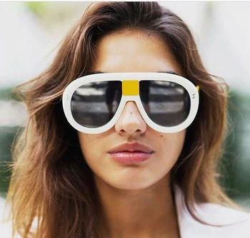 JackJad 2019 Módne Ženy Nadrozmerné Štít Style Slnečné Okuliare Retro Gradient Dve Bodky Dizajn Značky Slnečné Okuliare Oculos De Sol