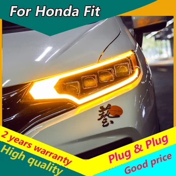 KOWELL Auto Styling Pre Honda fit svetlomety-2017 Pre nosenie na hlavu lampy led DRL predné Bi-Xenon Šošovky, Dvojitý Lúč SKRYL AUTA