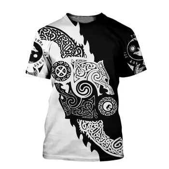 2020 Letné Módy Viking Odin Mens t-shirt Raven Tetovanie 3D Vytlačené Harajuku Krátke tričká Unisex Bežné topy KJ0147