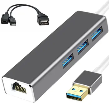 2021 NOVÝ 3 USB HUB LAN Ethernet Adaptér + USB OTG KÁBEL na OHEŇ STICK 2ND GEN ALEBO POŽIARU TV3