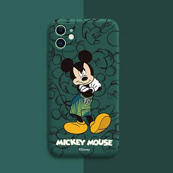 DISNEY Minnie Mickey Silikónové puzdro pre IPhone 12 12Pro iPhone12Pro Max iPhone 12 Mini Úradný Kvapaliny Kremíka 360 Úplné Pokrytie