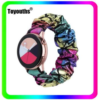 Toyouths Elastické Sledovať Popruhy pre Samsung Galaxy Potlačené Tkaniny Scrunchies Kapela Ženy Voľný čas Watchband pre Samsung Aktívny 2