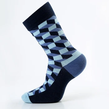 5 Pair/Veľa Česaná Bavlna Pánske Ponožky Happy Kompresné Ponožky Farebné Diamond Zábavnej Šaty Ponožky Mužov Veľké Veľkosti 39-46