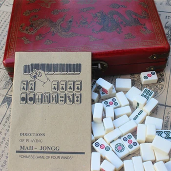 Horúce Retro Mahjong Prenosné Skladacie Drevené Kolónka Majiang Nastaviť Tabuľka Hra Mah-jong Cestovanie Cestovanie Dosková Hra Krytý Zábava
