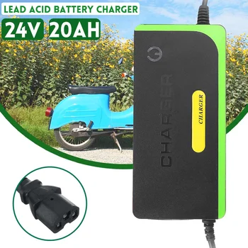 24V 20AH Inteligentný, Rýchlo Olovené Batérie Nabíjačky Zelená Pre Auto, Motocykel, Elektrické Požičovňa Bicyklov Skútre