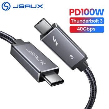 Thunderbolt Kábel 3,Jsaux PD 100W 5A USB-C, USB-C 40Gbps 5K@60Hz Typu C C USB Rýchle Nabíjanie pre Macbook Pro Dell, HP Hub 1m