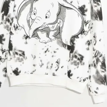 Mikina Disney Ženy Harajuku Streetwear 2020 Módne Tie-Dye Slon Dumbo Pulóver Žena Cartoon Príležitostné Voľné Topy O-Krku