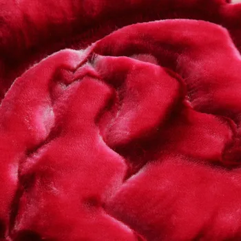 2020 Luxusné Kvety Červené Dvakrát strane Hrubé Zimné Raschel Prikrývky Twin Plný Queen Size Polyester Bedsheet