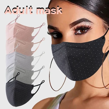 3ks Móde Polka Dot Tlače Maska pre Dospelých Vonkajšie Prachotesný Safet Chrániť Tvár Masky Nastaviteľné Umývateľný Bavlna Maska mascarillas