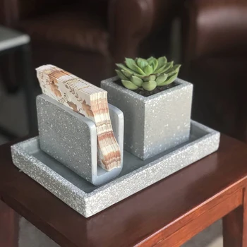 Konkrétne tkanivo box silikónové formy cementu uterák box tvorivé omietky, betón remeselná výroba foriem pre domáce ecoration