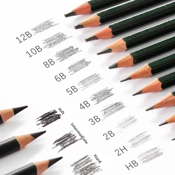 Deli 2h-8b Nastaviť Kreslenie Skíc Ceruzkou Soft Bezpečné, netoxické Štandardné Ceruzky Professional Office Ceruzka Školy