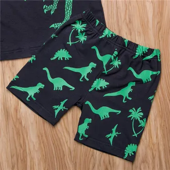2020 Batoľa, Dieťa, Chlapec Lete Dinosaura Priting Topy, tričká, Krátke Nohavice Dvoch Kus Set-Top A Šortky v Lete Bežné Chlapci Oblečenie