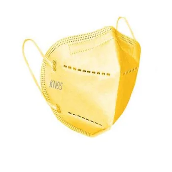 50 KS Žltá ffp2 kn95 masku, ochranné prachotesný pleťová maska pre mimo 5 Vrstiev Úst Maska KN95 Filtračný Respirátor na sklade