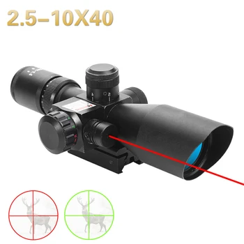 Puška teleskopický zameriavač, 2.5-10X40, červená, zelená, tisíc bodov, lovecká Puška, červená bodka laser osvetlené taktické Puška pohľad