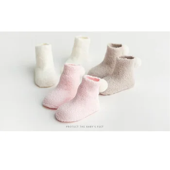 SeckinDogan 3 Páry/Veľa Baby Ponožky Teplé Anti-Slip Novorodenca Ponožky Mäkké Bežné Dieťa, Chlapec, Dievča Ponožky Coral Fleece Dojčenské Ponožky