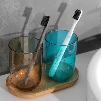 Hot Predaj Tansparent Kúpeľňa Umývanie Pohár pre Domácnosť Kefka Poháre Plastové Priehľadné Odolné ústna voda Cup