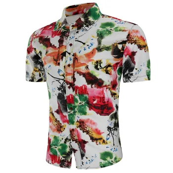 2019 letné tričko pánske tričko značky slim fit košele muž mäkké bavlnené šaty mužov farbu kvetu Plus veľkosť krátke rukáv tričko muž