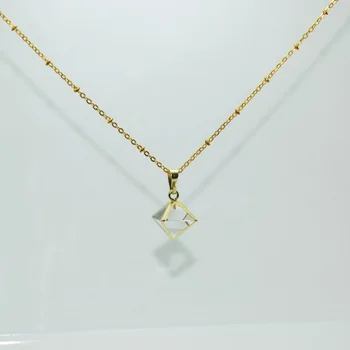 Prírodné Jasný kremeň Prívesok štvorsten vyhlásenie white crystal prívesok zlatý rám kameň prívesok na náhrdelník