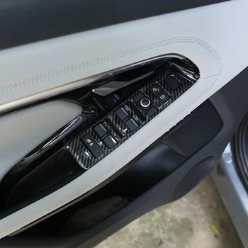 Auto Príslušenstvo Pre Range Rover Evoque L551 2019-2020 ABS Chrome/Carbon Fiber Okno Výťah Prepnúť Tlačidlá Rám, Kryt Výbava LHD
