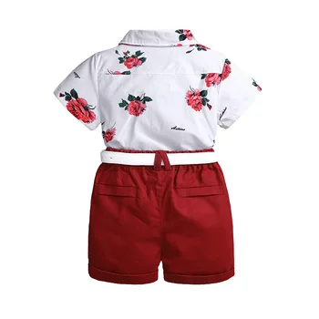 Chlapčenské Odevy Sady Letných Gentleman Vyhovuje Krátky Rukáv tričko+krátke Nohavice 2ks Deti, Oblečenie pre Deti, Oblečenie Set sa