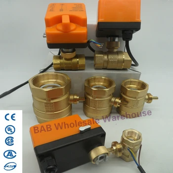 Elektrický servomotor, motorizované mosadzný ventil 2 cesta 3 vodiče 2 ovládanie automatické ovládanie uzatvárací ventil s ručným spínačom a zámok