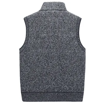 Módne Pánske Zimné Vlnený Sveter Vesta bez Rukávov Mens Pletené Vest ladies Bunda 2019 Nové Teplé Fleece Teplé Sweatercoat Plus Veľkosť M-3XL
