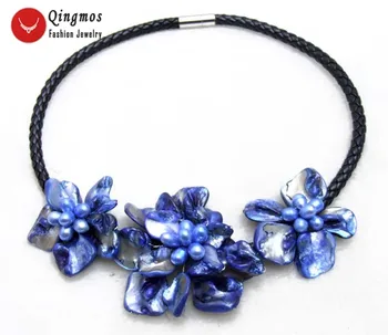 Qingmos Tmavo Modrá Barokový Shell Kvet 18