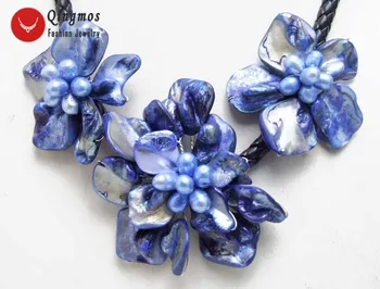 Qingmos Tmavo Modrá Barokový Shell Kvet 18