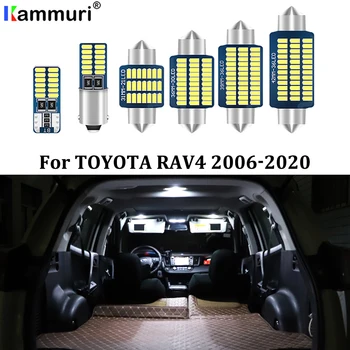 KAMMURI 8X Žiadna Chyba Biele LED Interiéru Vozidla Žiarovky Balík Kit Pre 2006- 2017 2018 2019 2020 Toyota RAV4 RAV-4 LED Osvetlenie Interiéru