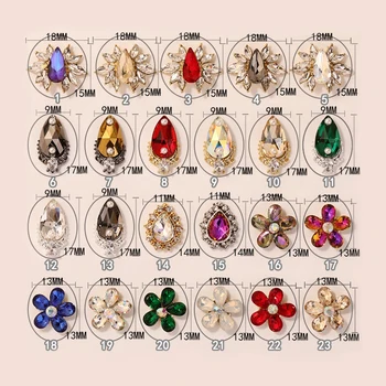 10pcs/veľa super veľké luxusné kovové Nail art šperky kvapka slzy Drahokamu kvet nechty častí dekorácie Nechtov Manikúra Príslušenstvo